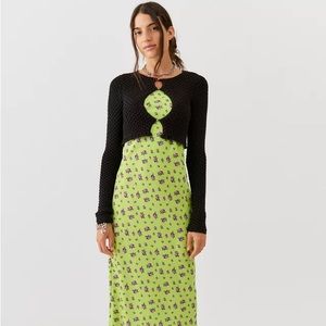 UO Bubble Knit Keyhole Cardigan Sweater